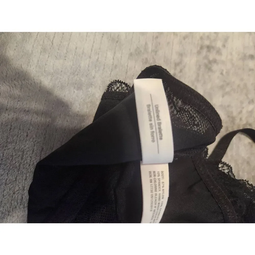 Auden Unlined Bralette Black Lace size L